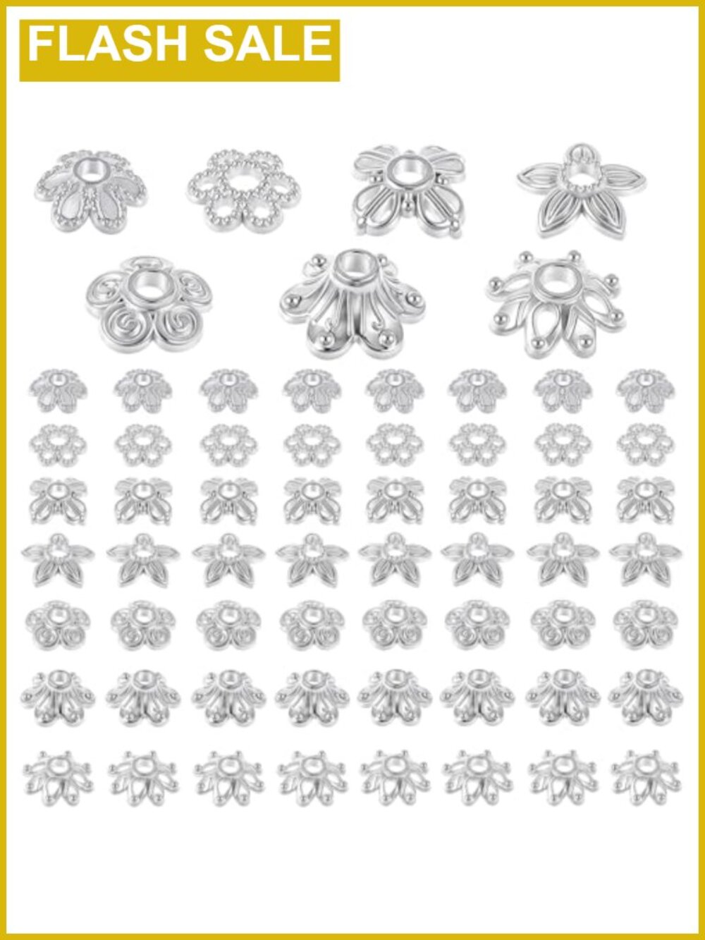 300PCS Antique Silver Metal Spacer Beads for Jewelry Making DIY
